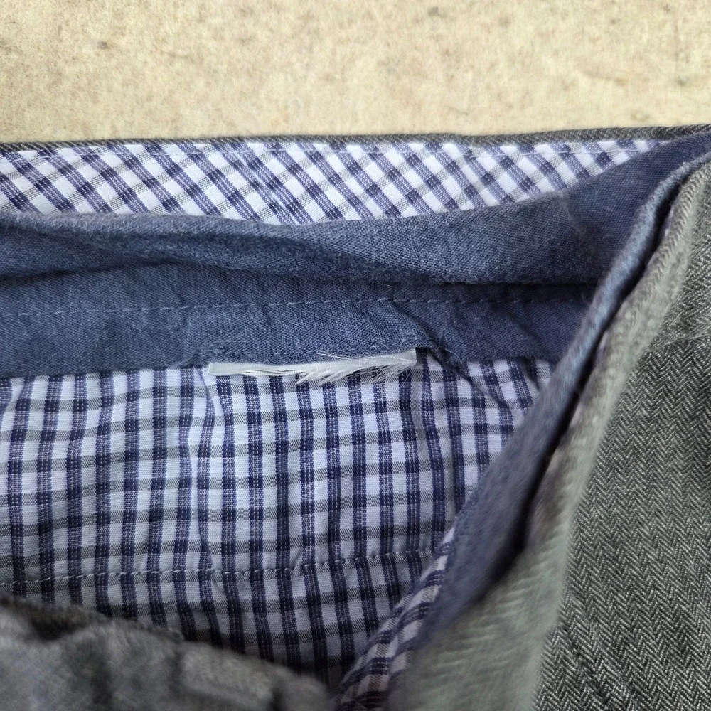 Banana Republic Mens Kentfield Pant 32x30 Grey Flat Front Stretch Chino Trousers